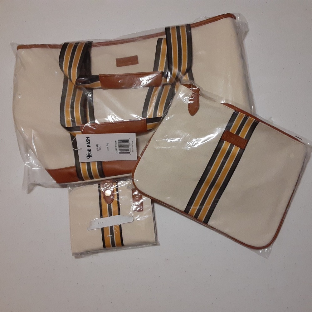 Tedd Nash Tote Carry All Passport Wallet Set - Picture 1 of 1